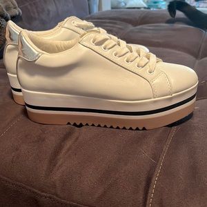 White/black/Tan Steve Madden Platform Sneakers